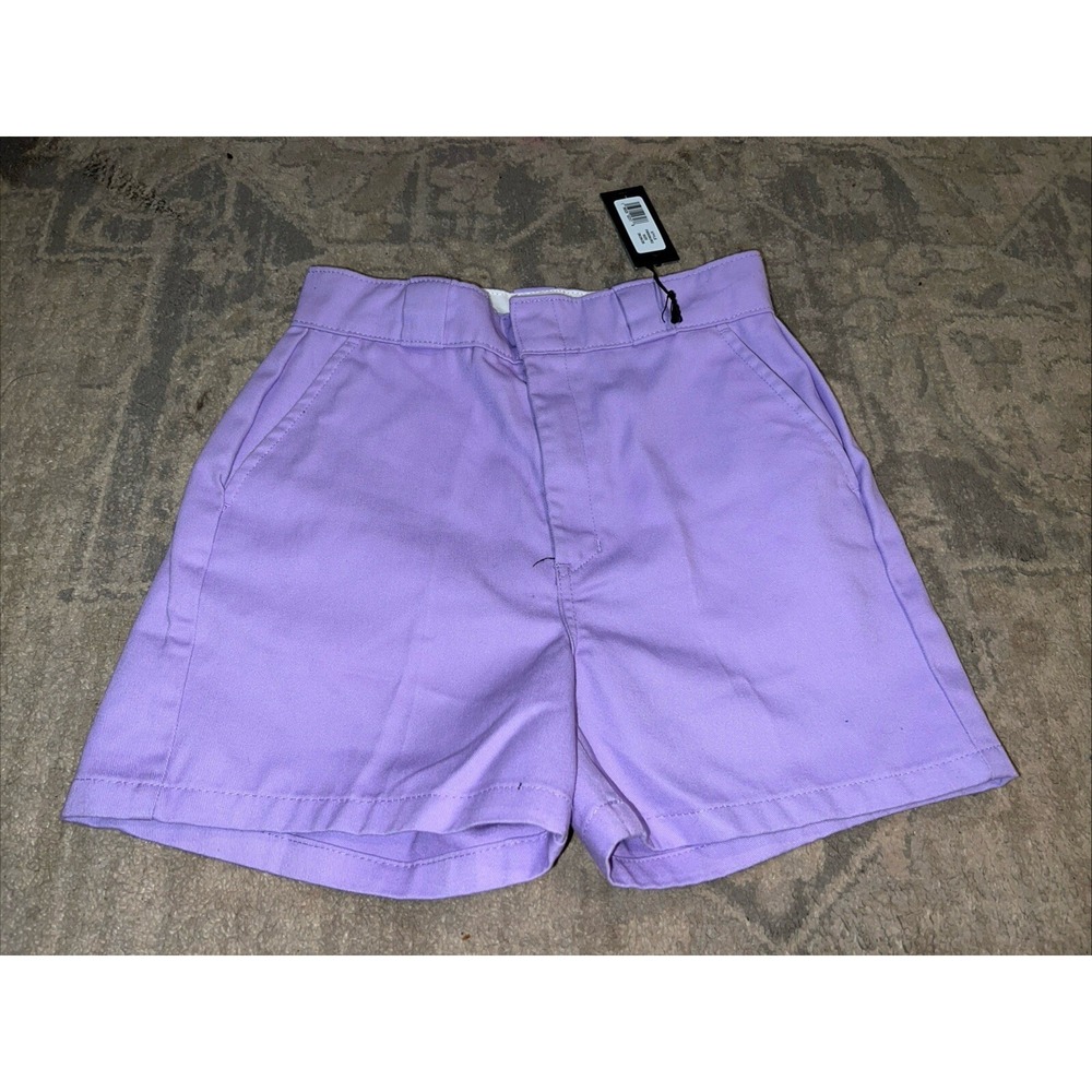 New‎ Dickies Creased Leg Chino Shorts Purple Twill Classic Women 26
